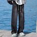 American Retro Jeans Men's Spring And Autumn Straight Loose Trendy Brand Wide Leg High Street Trend Casual Long Pants Men's Trend_mkmklike.com