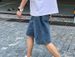 Summer Loose Shorts Men's Straight Denim Five-point Pants Korean Version Trend Hong Kong Style Denim Medium Pants Casual Versatile Pants_mkmklike.com