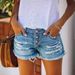 Women's Clothing Trendy Women's Ripped Fringed Denim Straight Breasted Shorts Women's Hot Pants_mkmklike.com