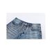 Unisex Vintage Washed Denim Capri Pants Relaxed Straight Leg Jeans for Hip-Hop Streetwear_mkmklike.com