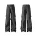 American-style Pleated Workwear Jeans For Men, Unique Design, Veatile, Loose-fitting, Retro, Slimming, Wide-leg_mkmklike.com