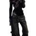 Y2k Dark American Retro Jeans With Deconstruction Design, Street Hip Hop Wide Leg Pants, Loose Trousers_mkmklike.com