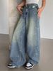 Women's Clothing Women's Casual Loose Fit Jeans Ripped Blue Hot Stamping Rhinestones For Formal & Casual For Women_mkmklike.com