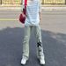 American Vibe Flame Afterimage Retro Micro-pull Jeans Men's Hiphop Casual Slim Straight Trousers Men_mkmklike.com
