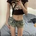 Women's Clothing Large Size Fat Mm Summer New Hot Girl Orange Low Waist Denim Shorts Female Slim Hip Wide Leg Hot Pants Female_mkmklike.com