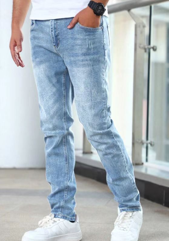 Blue European And American Small-footed Jeans For Men_mkmklike.com