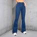 Women's Clothing Stretch Flared Jeans - Slim Fit Bootcut Denim Pants With Medium Waist (Dark Blue, S-XXL)_mkmklike.com