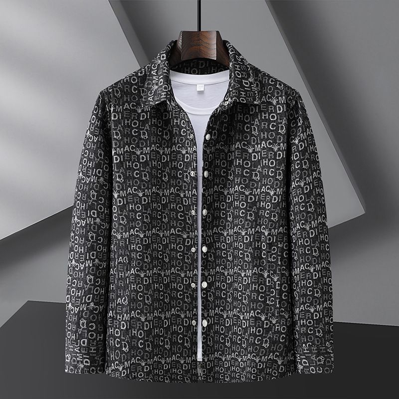 Men's Clothing Denim Jacket Men's Casual Loose Camouflage Top Plus Fat Plus Large Flower Coat_mkmklike.com