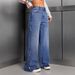 High Waisted Loose Fitting Straight Leg Jeans For Women Button Design Relaxed Everyday Wear Comfortable Feshion_mkmklike.com