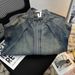 American Deconstruction Men's Niche Design, Stand Up Collar Jacket, High-End And Cool Motorcycle Denim Jacket_mkmklike.com