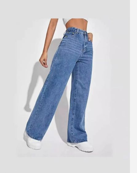 Women's Washed Straight Leg Jeans - Loose Fit Retro Denim Pants For Casual Wear (Versatile Style)_mkmklike.com