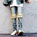 Men's Clothing High Street Fashion Brand Washed Slim Zipper Knee Ripped Jeans Men's Trousers_mkmklike.com