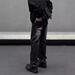 American Retro Washed Black & Gray Flared Jeans – High Street Vibe Slim Fit Straight Pants For Men_mkmklike.com