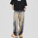 Men's Clothing High Street Gradient Color Scimitar Jeans For Men And Women, Neutral Loose Straight Wide Leg Casual Pants, Niche Lazy Style_mkmklike.com