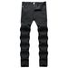 Autumn New Street Black Men's Jeans Personalized Elastic Trendy Slim Fit Small Feet Mid Waist Pants For Men_mkmklike.com