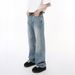 Men's Clothing Autumn Retro Distressed Washed White Jeans Loose And Versatile Mopping Casual Pants_mkmklike.com