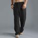 Man's Clothing 2025 New Men's Plus-Size Casual Pants Elasticated Waist Rope Linen Breathable Sports Cotton Linen Pants_mkmklike.com
