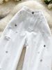 Women's Clothing Vintage White Jeans - High-Waisted Wide-Leg Distressed Denim Pants For A Retro-Chic Look (XS-2XL)_mkmklike.com