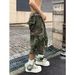 Men's Clothing High Street Camouflage Capri Jeans Trendy Washed Distressed Loose Fit American Style Ripped Workwear For Men And Women_mkmklike.com