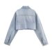 High Waisted Straight Leg Jeans And Rhinestone Short Denim Jacket American Style Two-Piece Outfit For Women_mkmklike.com