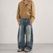 Men's Clothing Men's Retro Barn Style Washed Distressed Straight Leg Jeans Tie Dye Wide Leg Pants Curved Knife Loose Fit_mkmklike.com