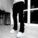 Men's Straight Leg Denim Casual Pants Versatile European American Street Style INS Elastic Patch Cross Border Fashion_mkmklike.com
