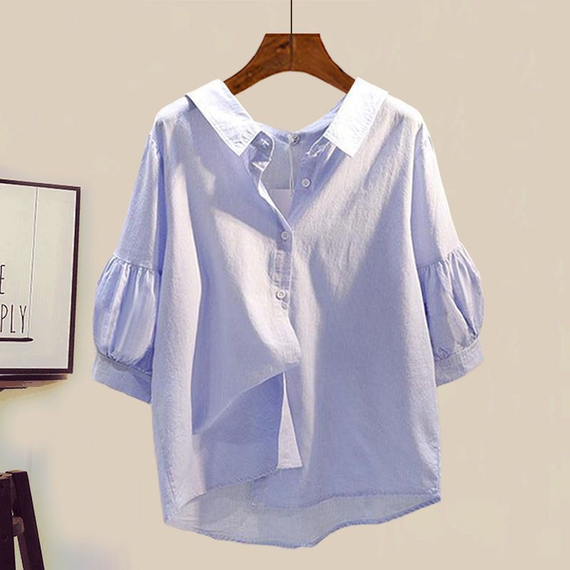 Women’s Clothing Plus Size Women's Spring Suits For Women New Style Shirt Tops For Women Slim Denim Skirt Two Piece Suit_mkmklike.com