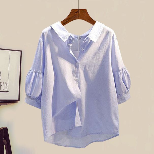 Women’s Clothing Plus Size Women's Spring Suits For Women New Style Shirt Tops For Women Slim Denim Skirt Two Piece Suit_mkmklike.com