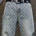 "Men's Premium Embroidered Denim Jeans – Classic Straight Fit, Distressed Blue Wash (Azure, S-2XL)"_mkmklike.com