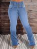 High Waist Stretchy Flared Jeans For Women - Slim Fit, Comfortable & Stylish Denim Pants (Dark Blue, Navy, Light Blue) - S/M/L/XL/XXL_mkmklike.com