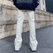 Nordmann Men's Flared Jeans European And American High Trendy Loose Straight Leg Cool Street Style Casual Pants_mkmklike.com