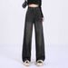 Retro High-Waisted Wide-Leg Jeans For Women, 2025 New Spring/Autumn Style, Petite American Loose Fit Narrow Straight_mkmklike.com