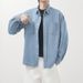 Retro Solid Color Pocket Long-sleeved Denim Shirt Men's And Women's Loose Tooling Cardigan_mkmklike.com