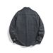 Rumeng New Trendy Brand Large Pocket Casual Loose Jacket Men's Washed Plaid Denim Shirt_mkmklike.com