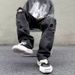 Men's Clothing Spring And Summer Ripped Raw Edge Washed Jeans High Street Fashion Hiphop Slim Straight Pants_mkmklike.com