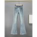 Women's Clothing Women's High-Waisted Slim Fit Denim Jeans Style Hot Stamped Rhinestone Trendy Autumn Heavy Duty Flared Pants_mkmklike.com
