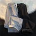 Men's Clothing Light Colored Wide Leg Jeans High Waisted Slimming Straight Leg Loose Fit Elastic Waist Trendy Long Pants For Petite Spring Autumn_mkmklike.com