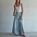 Women's Wide Leg Jeans Drawstring Elastic Waist Loose Straight Leg Pants Spring Autumn Fashionable Casual Denim_mkmklike.com