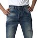 Men's Clothing Domestic Trendy Men's Clothing Spilled Material Damaged Slightly Flared Non Elastic Trousers Washed High Waisted Jeans_mkmklike.com