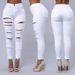 Women's ripped jeans women's pencil pants women's jeans_mkmklike.com