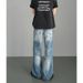 Men's Clothing High Street Men's Straight Leg Jeans Cleanfit Twill Lightning Crack Washed Slight Flare For Formal & Casual For Men_mkmklike.com