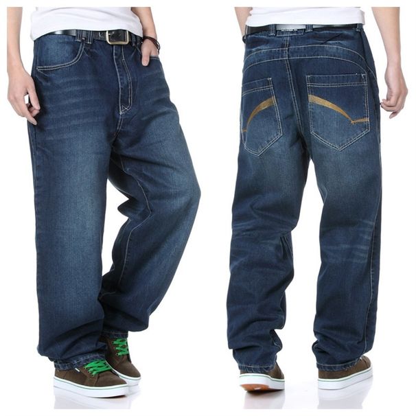 Pulse Spring And Autumn New Regular Jeans For Men Plus Size Loose Fit Long Extra Large Straight Leg Mid-Waist Pants_mkmklike.com