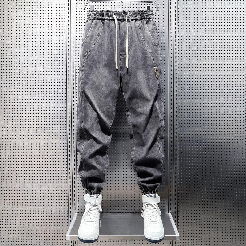 Men's Casual Jogger Jeans – Relaxed Fit Workwear Pants With Adjustable Drawstring Waist & Tapered Cuff (All-Season Comfort)_mkmklike.com