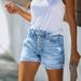 Women's Clothing Women's Elastic Ripped Denim Shorts Super Hot Popular Fashion_mkmklike.com