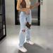 Women's Clothing High Waist Comfortable Loose Wide Leg Jeans Women's Slim Hole Casual Trousers_mkmklike.com