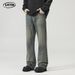 LKTM Men's Vintage Heavy Washed Striped Denim Jeans - Retro Flare Fit, Comfortable & Stylish For Casual Wear_mkmklike.com