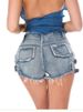 K New Sexy Nightclub Nightclubs Women's High Waisted Denim Shorts, Letter Jeans, Ripped Holes, Slimming Effect_mkmklike.com