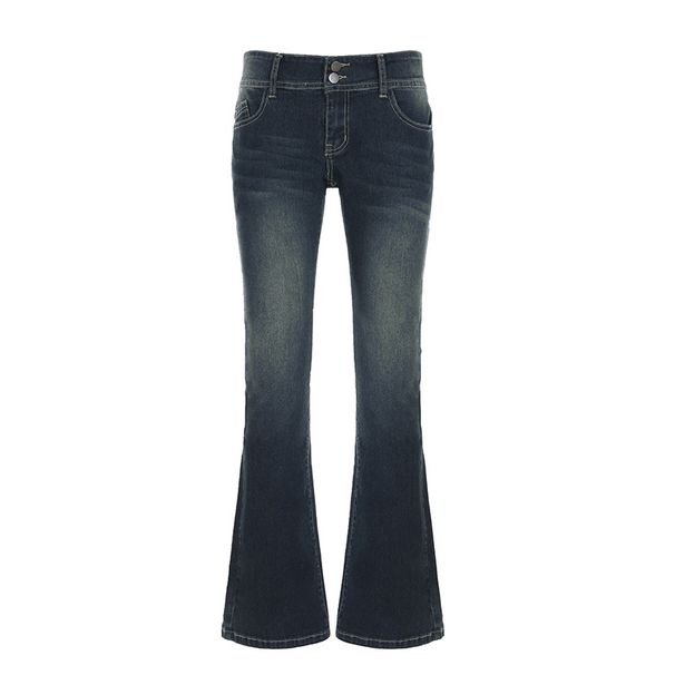 Women's Low-Rise Flared Jeans | Vintage Washed Slim Fit | Stretchy Bootcut Denim For A Sexy Silhouette_mkmklike.com