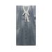 Sweet Pleated Contrasting V-Neck Denim Skirt 2025 Spring Fashion Single Breasted Non Elastic Slim Fit Dress_mkmklike.com