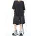 Men's Vintage Workwear Denim Shorts Distressed Raw Hem Multi-Pocket Cargo Design 5-Inch Inseam Retro Streetwear Blue Black S-3XL_mkmklike.com